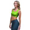 Green And White Polka Dot Sports Bra-grizzshop