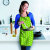 Green And White Polka Dot Women's Apron-grizzshop