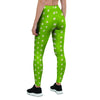 Green And White Polka Dot Women's Leggings-grizzshop