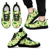 Green Avocado Pattern Print Black Sneaker Shoes For Men Women-grizzshop