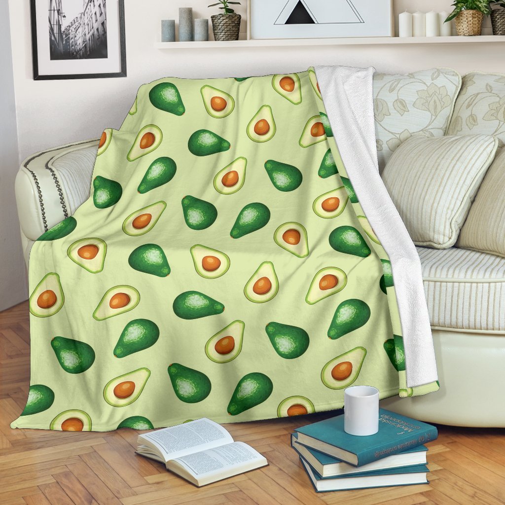 Green Avocado Pattern Print Blanket-grizzshop