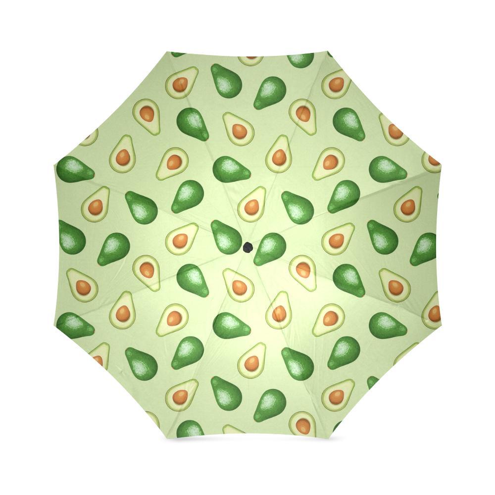 Green Avocado Pattern Print Foldable Umbrella-grizzshop