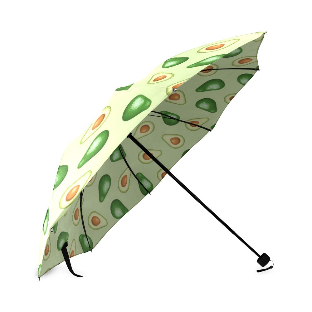 Green Avocado Pattern Print Foldable Umbrella-grizzshop