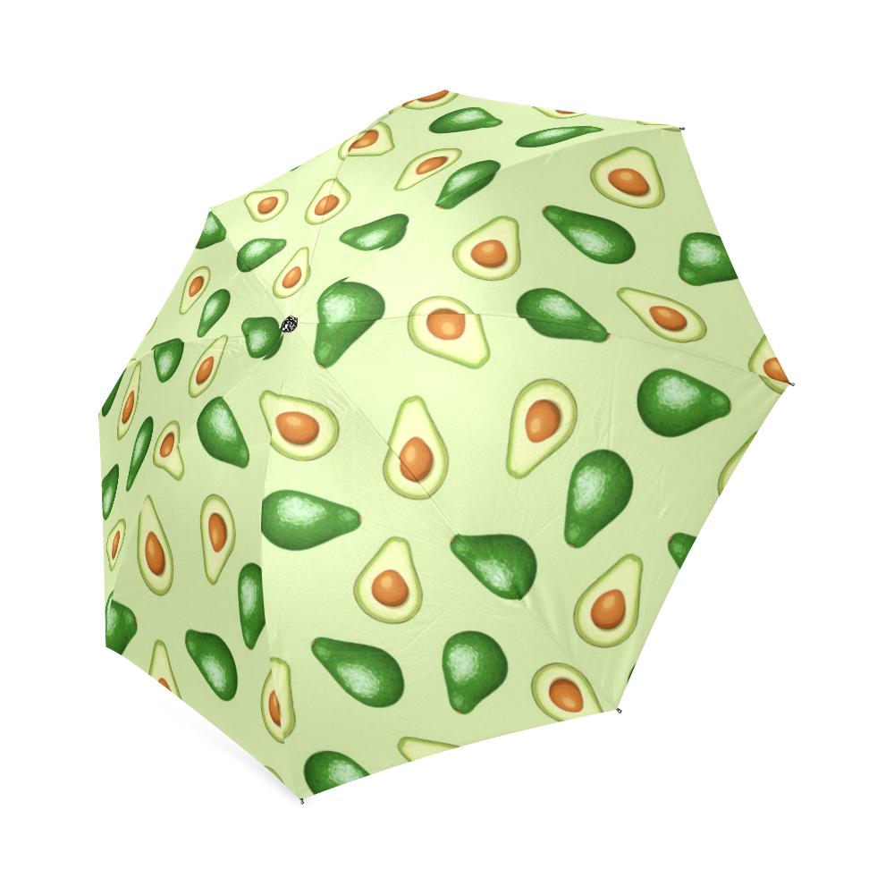 Green Avocado Pattern Print Foldable Umbrella-grizzshop