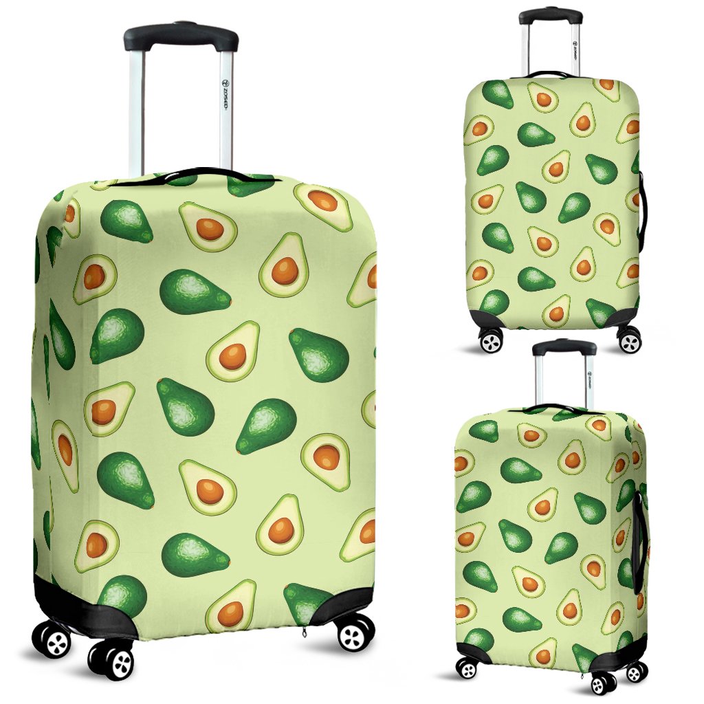 Green Avocado Pattern Print Luggage Cover Protector-grizzshop