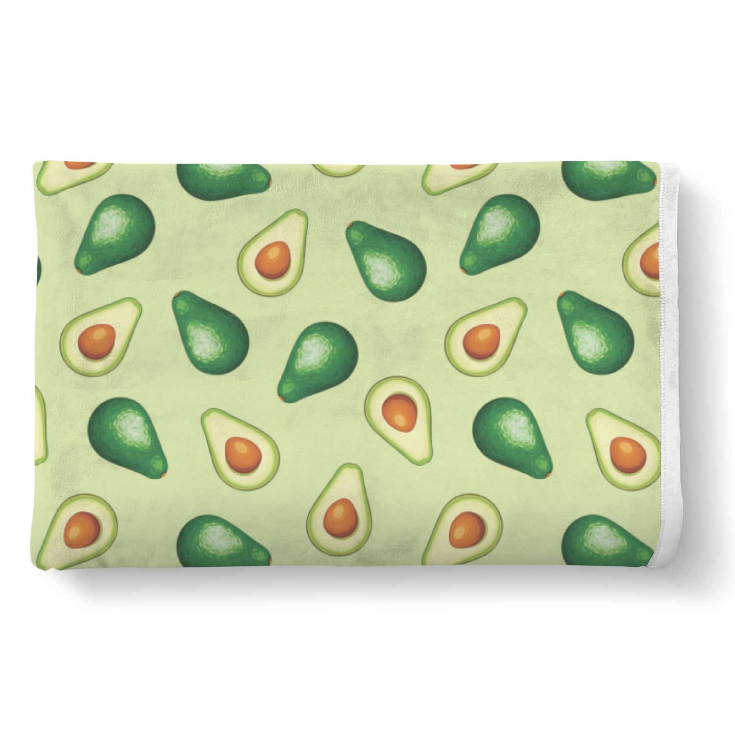 Green Avocado Pattern Print Throw Blanket-grizzshop