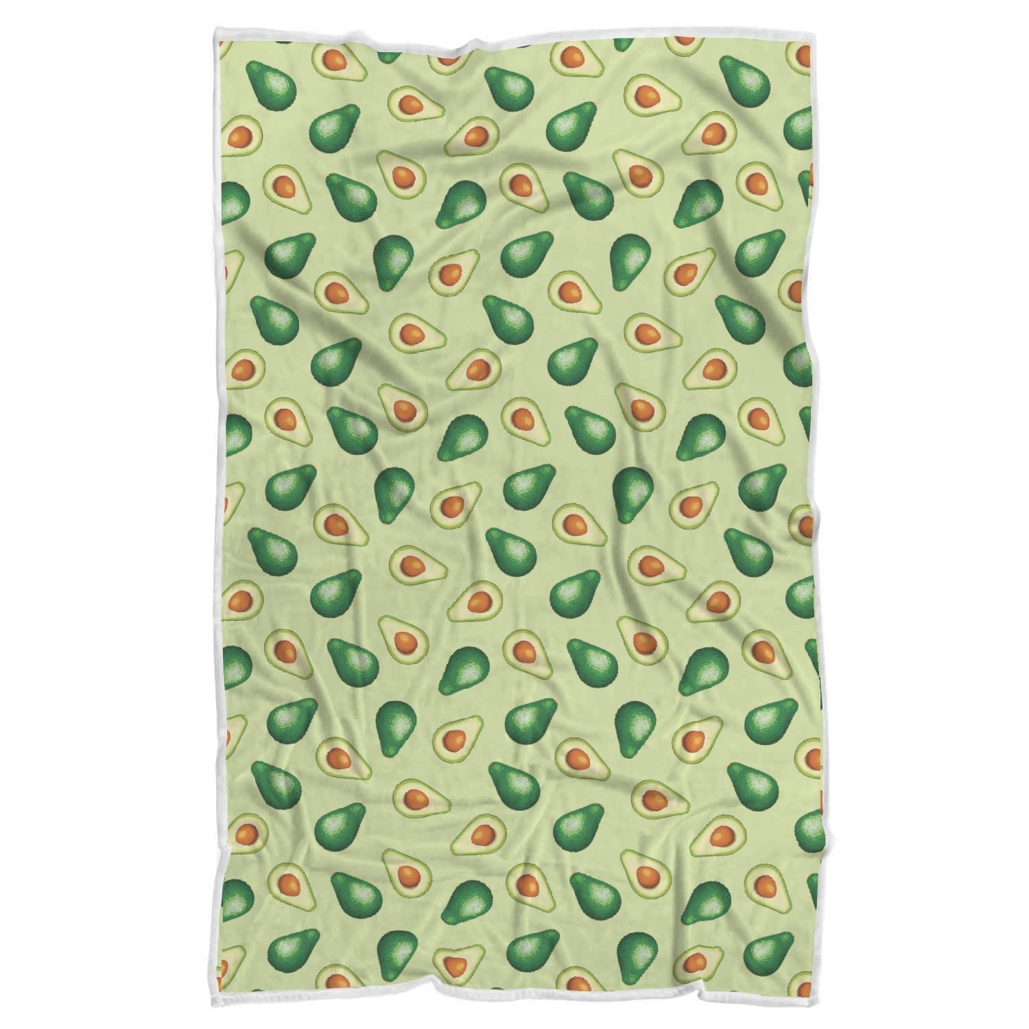 Green Avocado Pattern Print Throw Blanket-grizzshop