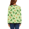 Green Avocado Pattern Print Women Crewneck Sweatshirt-grizzshop