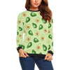 Green Avocado Pattern Print Women Crewneck Sweatshirt-grizzshop