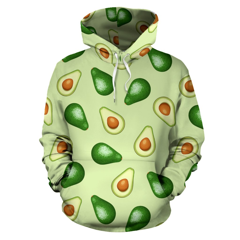 Green Avocado Pattern Print Women Men Pullover Hoodie-grizzshop