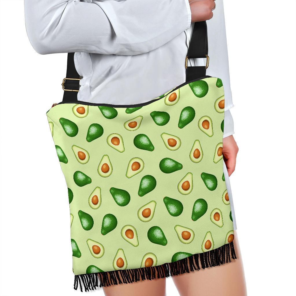 Green Avocado Patttern Print Crossbody Bags-grizzshop