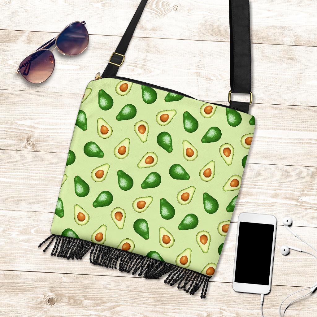 Green Avocado Patttern Print Crossbody Bags-grizzshop