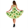 Green Avocado Patttern Print Dress-grizzshop