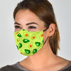 Green Avocado Patttern Print Face Mask-grizzshop