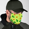 Green Avocado Patttern Print Face Mask-grizzshop