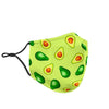 Green Avocado Patttern Print Face Mask-grizzshop