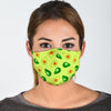 Green Avocado Patttern Print Face Mask-grizzshop