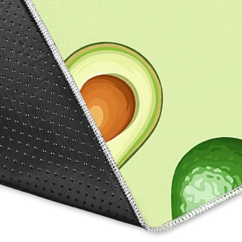 Green Avocado Patttern Print Floor Mat-grizzshop