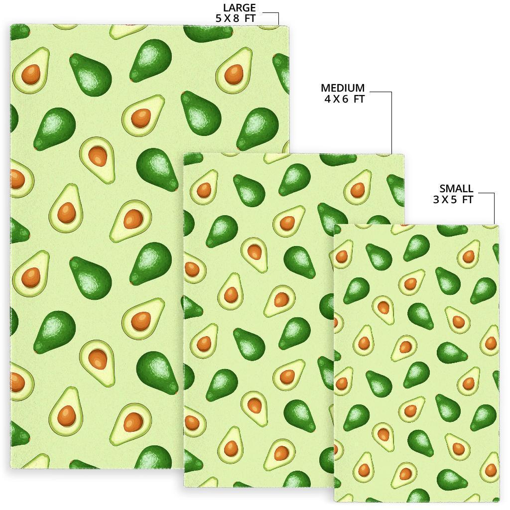 Green Avocado Patttern Print Floor Mat-grizzshop