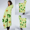 Green Avocado Patttern Print Hooded Blanket-grizzshop
