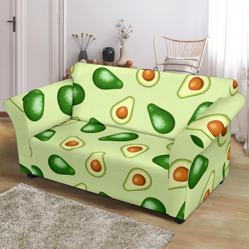 Green Avocado Patttern Print Loveseat Cover-grizzshop