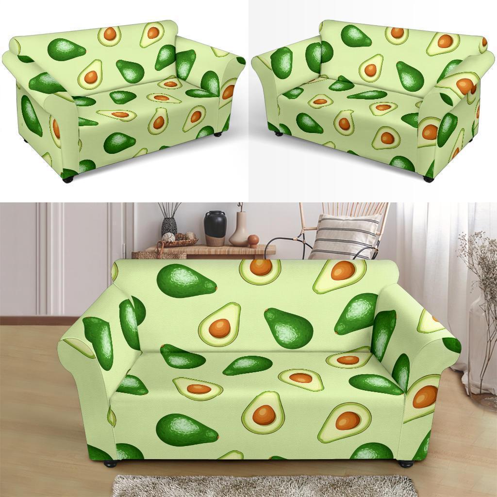 Green Avocado Patttern Print Loveseat Cover-grizzshop