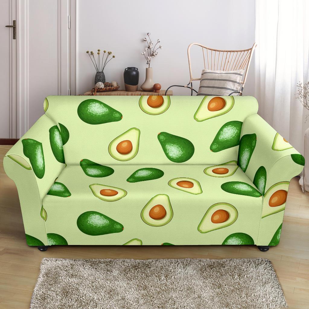 Green Avocado Patttern Print Loveseat Cover-grizzshop