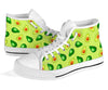 Green Avocado Patttern Print Men Women's High Top Shoes-grizzshop