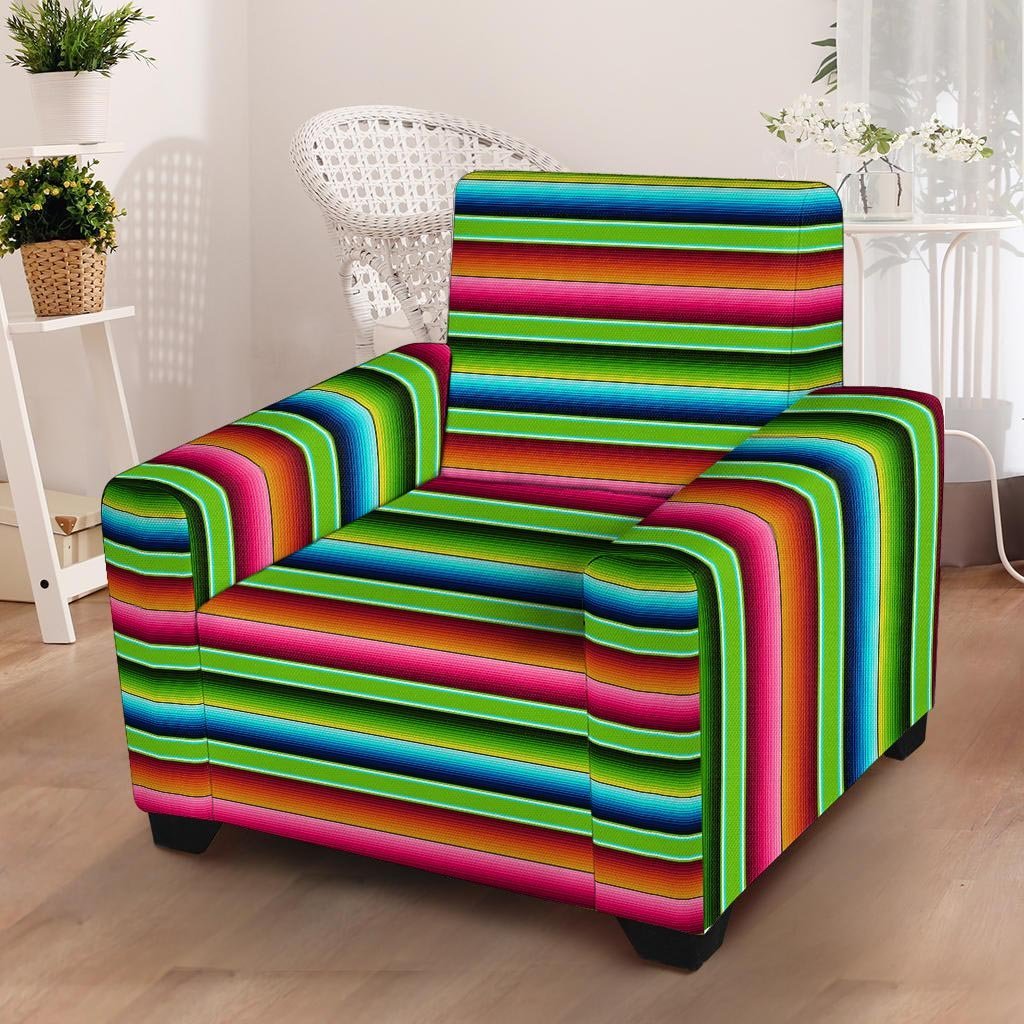 Green Baja Serape Armchair Cover-grizzshop