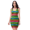 Green Baja Serape Bodycon Dress-grizzshop