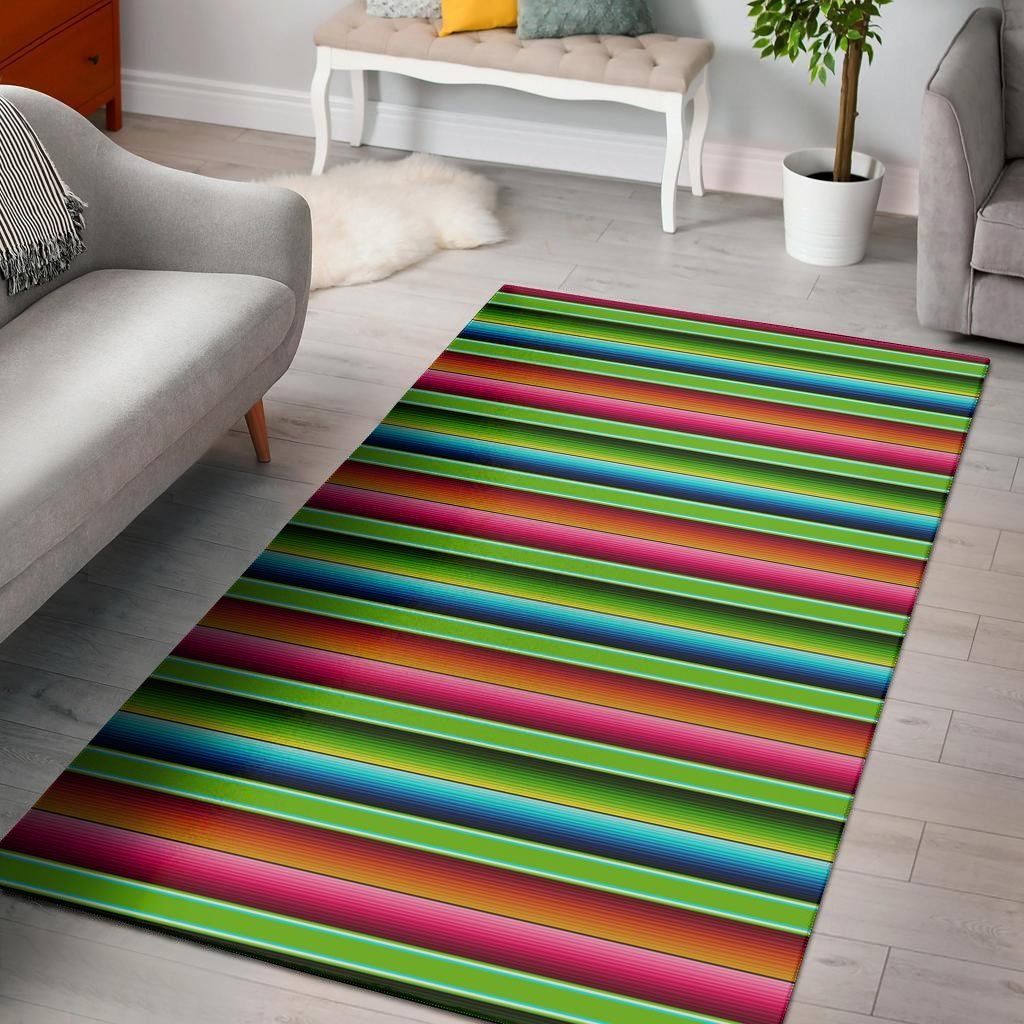 Green Baja Serape Floor Mat-grizzshop