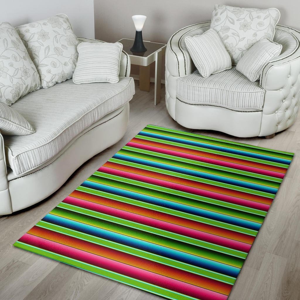 Green Baja Serape Floor Mat-grizzshop