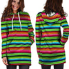 Green Baja Serape Hoodie Dress-grizzshop