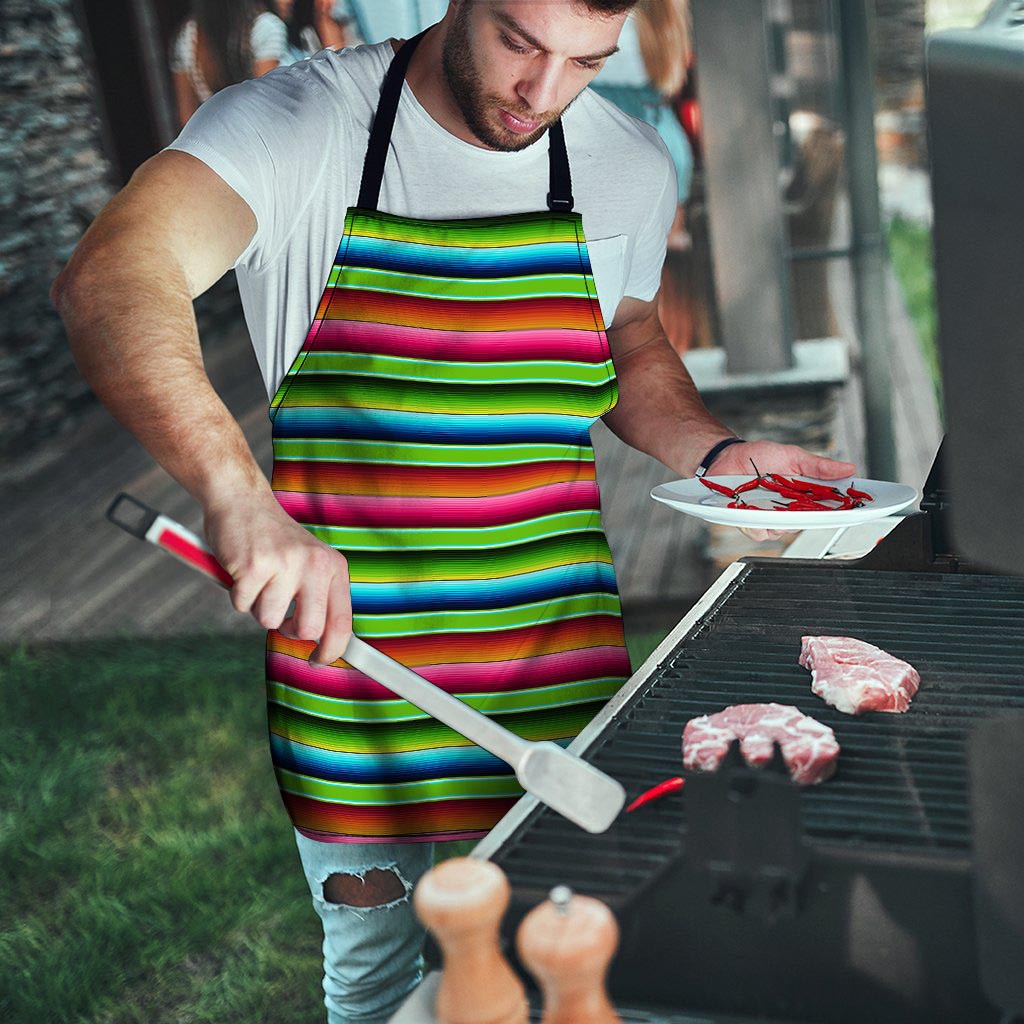 Green Baja Serape Men's Apron-grizzshop