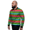 Green Baja Serape Men's Bomber Jacket-grizzshop