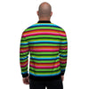 Green Baja Serape Men's Bomber Jacket-grizzshop