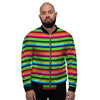 Green Baja Serape Men's Bomber Jacket-grizzshop