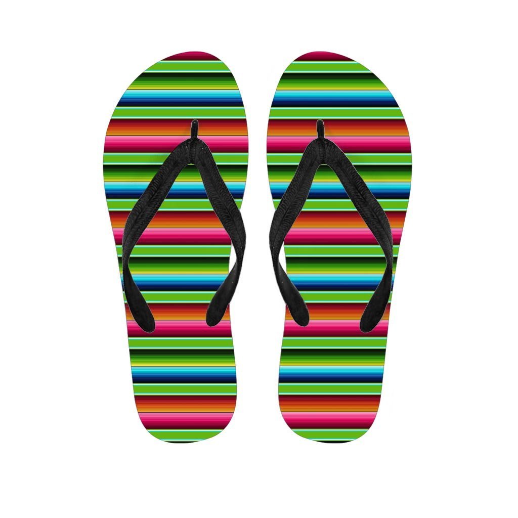 Green Baja Serape Men's Flip Flops-grizzshop