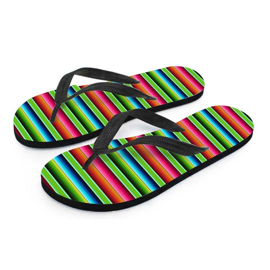 Green Baja Serape Men's Flip Flops-grizzshop