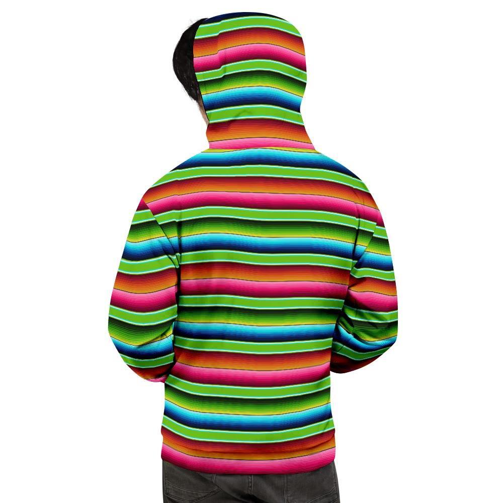 Green Baja Serape Men's Hoodie-grizzshop