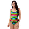 Green Baja Serape One Piece Swimsuite-grizzshop