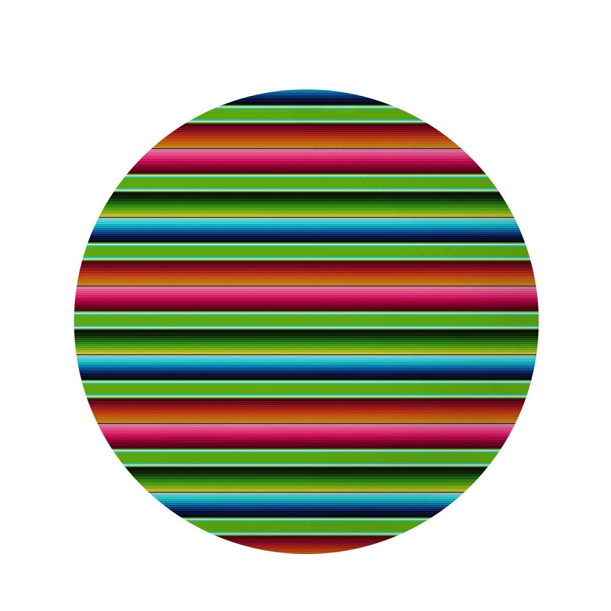 Green Baja Serape Round Rug-grizzshop