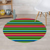 Green Baja Serape Round Rug-grizzshop