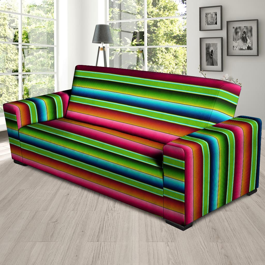 Green Baja Serape Sofa Cover-grizzshop