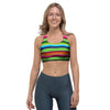 Green Baja Serape Sports Bra-grizzshop