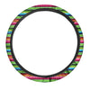 Green Baja Serape Steering Wheel Cover-grizzshop