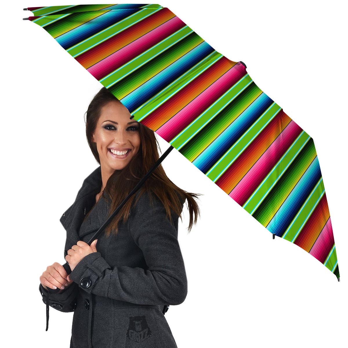 Green Baja Serape Umbrella-grizzshop