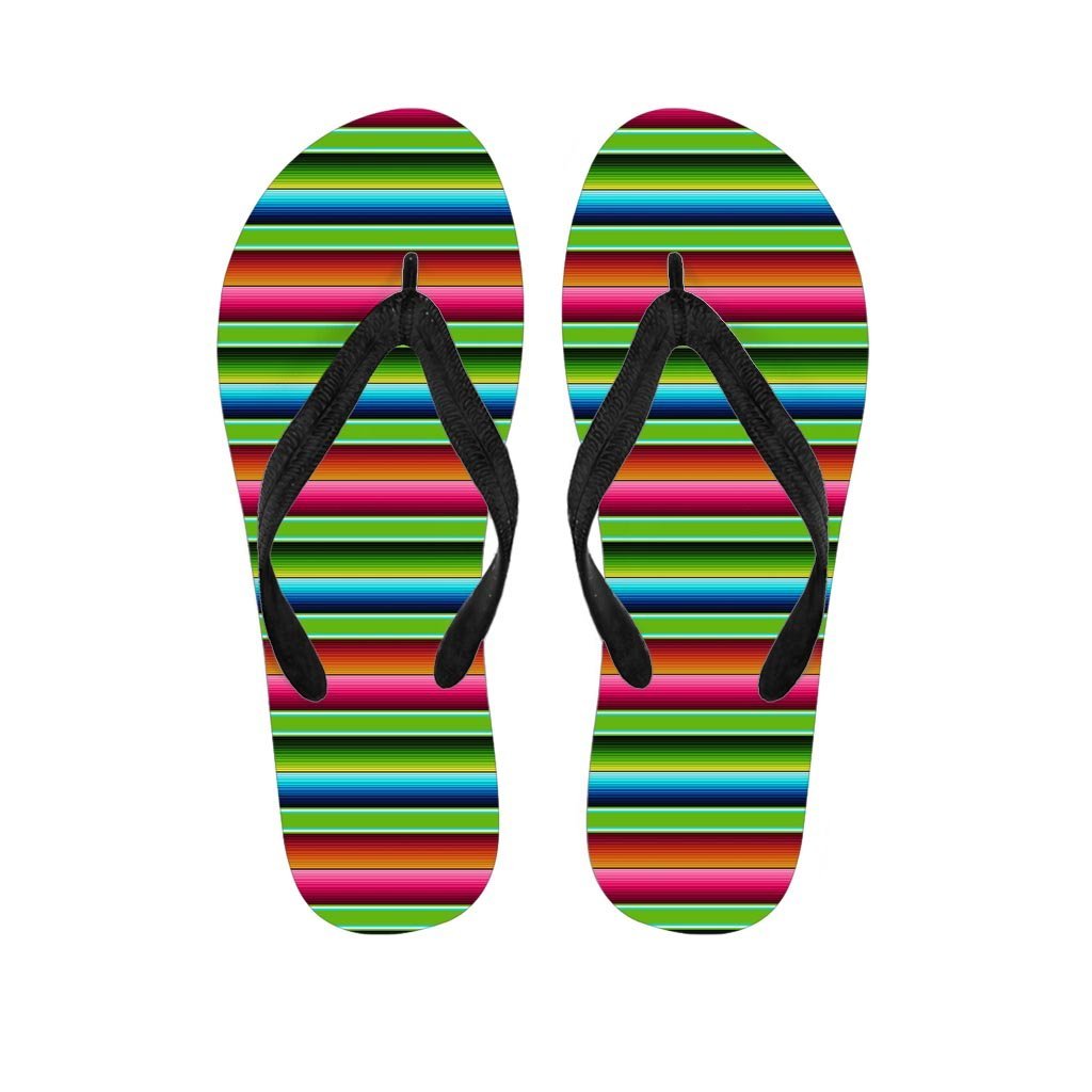 Green Baja Serape Women's Flip Flops-grizzshop