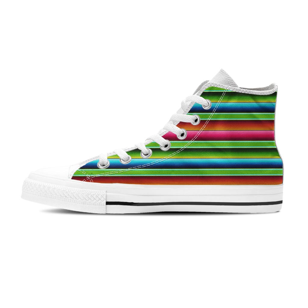 Green Baja Serape Women's High Top Shoes-grizzshop