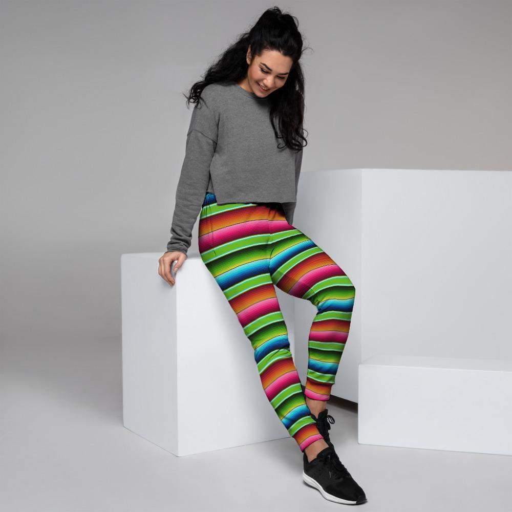 Green Baja Serape Women's Joggers-grizzshop